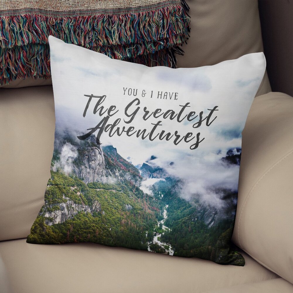 Adventure Decor Throw Pillow, 16x16 inches, NEW, Yosemite California
